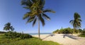 Tropical beach with vegetation panorama Royalty Free Stock Photo