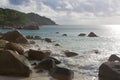 Tropical beach view at Anse Lazio, Seychelles Royalty Free Stock Photo