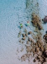 Tropical beach of Voulisma beach, Istron, Crete, Greece, couple on vacation in Greece