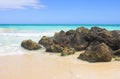 Tropical beach - vulcano rocks