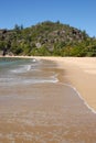 Tropical beach, waves lapping shore