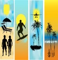 Tropical Beach Web Banner Templates Royalty Free Stock Photo