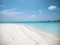 Tropical Beach with White Sand. Maldives Panorama. Idyllic Beach on Meeru Island