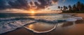 Tropical beach with white sand and palms Royalty Free Stock Photo