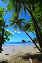 Tropical beaches, blue sky on a deserted island