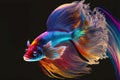 tropical betta fish with beaful rainbow color