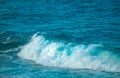 Tropical blue ocean in Hawaii. Summer sea in clean and clear water from surface for background. Waves concept design. Royalty Free Stock Photo