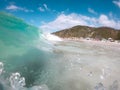 Tropical blue surfing wave in Brazil