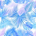 Tropical blue vector seamless pattern