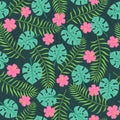 Tropical botanic seamless pattern.