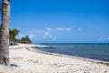 Tropical bounty beach on a hot summer day with blue ocean Royalty Free Stock Photo