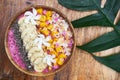 Tropical Breakfast Fruit Smoothie Bowl Royalty Free Stock Photo