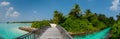 Tropical bridge panorama view at Maldives Royalty Free Stock Photo