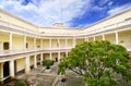 Tropical building with interior yard Royalty Free Stock Photo