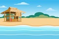 Tropical bungalow on the amazing beach Royalty Free Stock Photo
