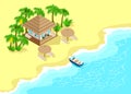 Tropical bungalow isometric