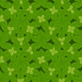 Tropical bush green leaf seamless pattern background. Hand drawn bush, shrub, foliage and nature pattern background.