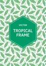 Tropical leaves and plants rectangle frame