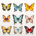 Colorful Butterflies: Realistic Portrayal Of Light And Shadow