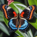 The tropical butterfly dazzles with its ultra colours, enormous wingspan and exotic beauty.