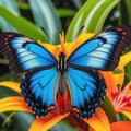 The tropical butterfly dazzles with its ultra colours, enormous wingspan and exotic beauty.