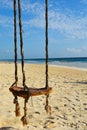 Tropical calm relaxation vacation. sea beach resort with beach and palm trees.