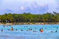 Tropical caribbean beach cenote Punta Esmeralda Playa del Carmen Mexico