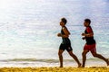 Tropical Caribbean beach Sportsman racer jogger Playa del Carmen Mexico