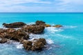 Peaceful Caribbean island ocean view