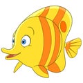 Tropical cartoon butterfly fish