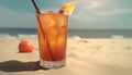 Tropical Chill: Peach Iced Tea to Savor on a Hot Summer Day, Product Photo Mockup, Illustartion, HD Photorealistic - Generative AI