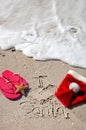 Tropical Christmas at the beach. Royalty Free Stock Photo