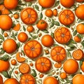 Tropical Citrus Serenade: A Refreshing Illustration of Vibrant Oranges