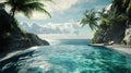 Tropical cliffside infinity pool, ocean view, relaxing Royalty Free Stock Photo