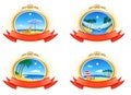 Tropical Coastline Emblems Royalty Free Stock Photo