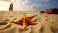 Tropical coastline, starfish in water, summer vacations generated by AI