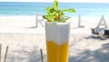 Tropical cocktail glass on beach bar Royalty Free Stock Photo