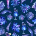 Tropical cocktail pattern Royalty Free Stock Photo