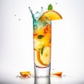 Tropical cocktail with splashes. Royalty Free Stock Photo