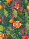 Tropical cocktails 3D duotone patterned background. Royalty Free Stock Photo