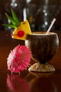 Tropical coconut drink Royalty Free Stock Photo