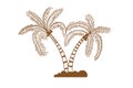 A tropical coconut trees summer background.Vector illustration Royalty Free Stock Photo