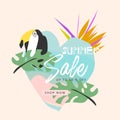 Tropical collage sale banner