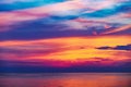 Tropical colorful dramatic sunset