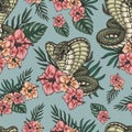 Tropical colorful vintage seamless pattern