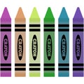 Tropical Colors Crayons Illustration Royalty Free Stock Photo