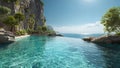 Tropical Cove with Crystal Clear Water and Cliffs Royalty Free Stock Photo