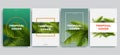 Tropical a4 covers set. Hawaiian exotics backgrounds collection. Palm leaves with frames. Use for your summer design Royalty Free Stock Photo