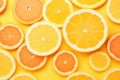 Tropical Creative Crowd: Summer Pattern of Tangerine, Orange, and Lemon on a Light Orange Background AI Generated Royalty Free Stock Photo