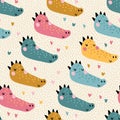 Tropical crocodile. Seamless pattern with cute animals faces. Childish print for nursery in a Scandinavian style. For baby clothes Royalty Free Stock Photo